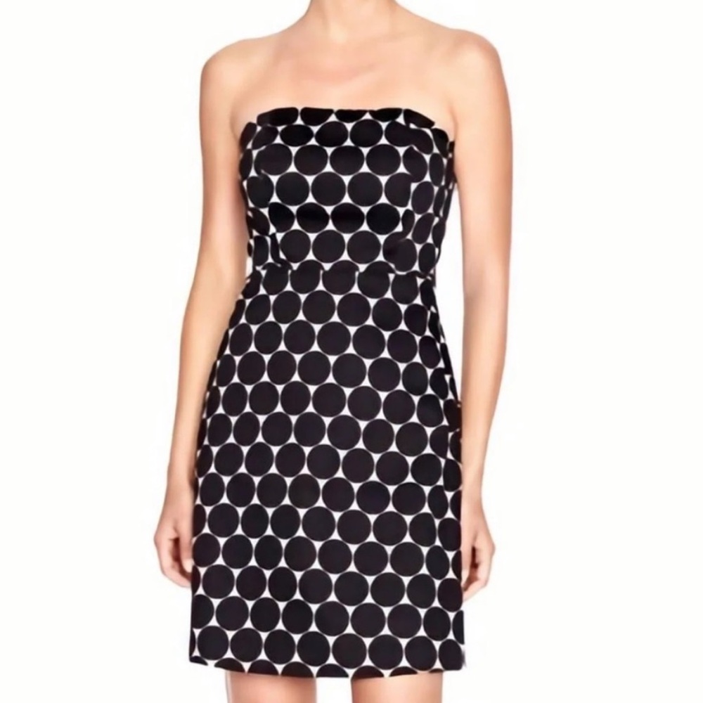 The Limited Black Polka Dot Strapless A-line Dress 10